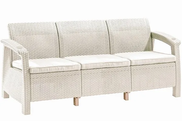 Трёхместный диван  Yalta Sofa 3 Seat белый купить в Нефтекамске
