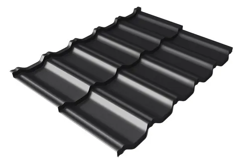 Металлочерепица модульная Квинта Uno Grand Line c 3D резом 0,5 GreenСoat Pural Matt RR 33 черный (RAL 9005 черный) купить в Нефтекамске