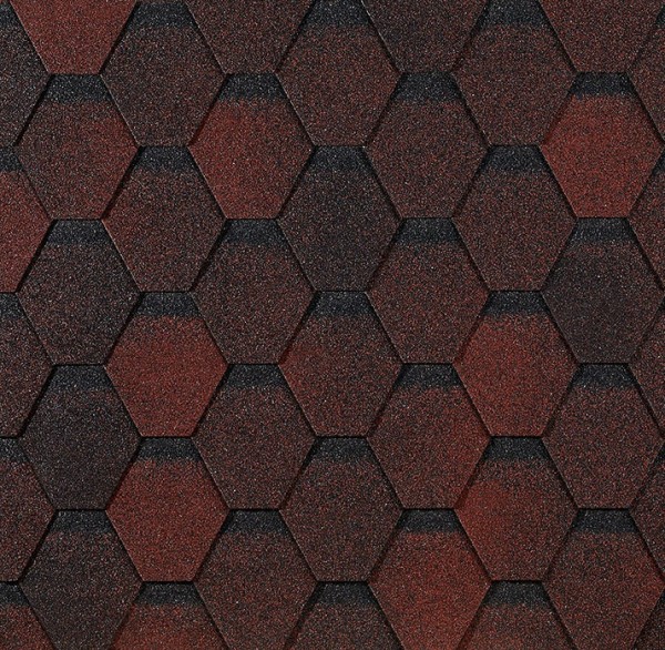 Гибкая черепица EURASIA Docke, Коллекция ШЕСТИГРАННИК Красный купить в Нефтекамске