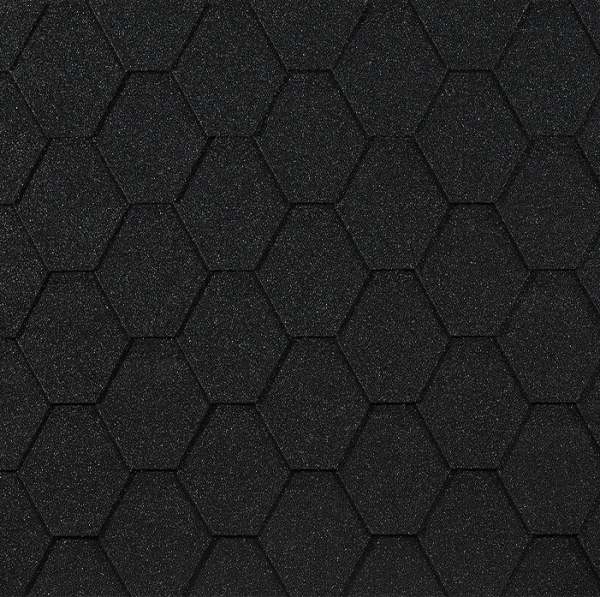 Гибкая черепица EURASIA Docke, Коллекция ШЕСТИГРАННИК Чёрный купить в Нефтекамске