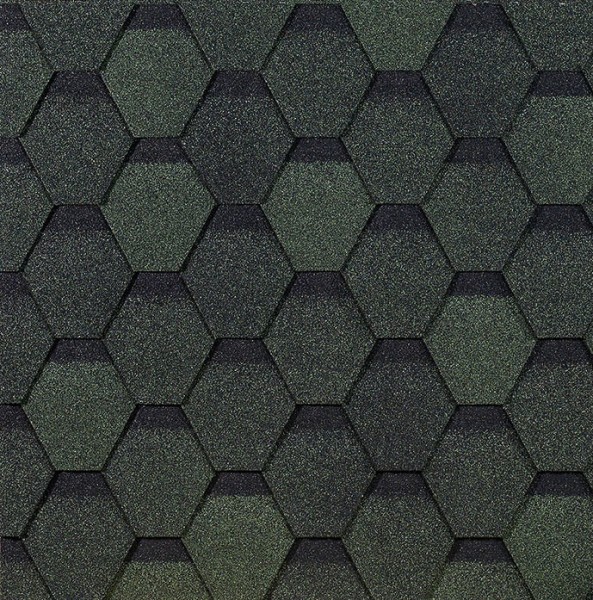 Гибкая черепица EURASIA Docke, Коллекция ШЕСТИГРАННИК Зелёный купить в Нефтекамске