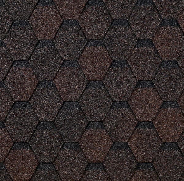 Гибкая черепица EURASIA Docke, Коллекция ШЕСТИГРАННИК Коричневый купить в Нефтекамске