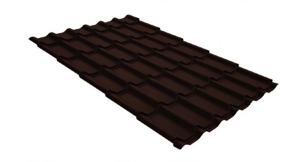 Металлочерепица классик GL 0,5 GreenCoat Pural Matt RR 887 шоколадно-коричневый (RAL 8017 шоколад) купить в Нефтекамске