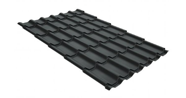 Металлочерепица классик GL 0,5 GreenCoat Pural RR 23 темно-серый (RAL 7024 мокрый асфальт) купить в Нефтекамске