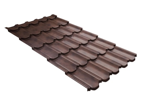 Металлочерепица квинта плюс с  3D резом 0,45 Safari Twincolor Brown купить в Нефтекамске