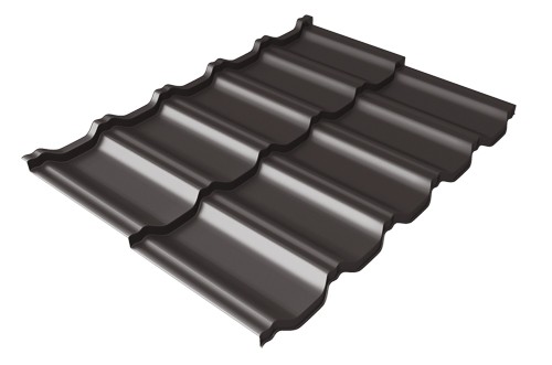 Металлочерепица модульная Квинта Uno Grand Line c 3D резом 0,5 Rooftop Matte RR 32 темно-коричневый купить в Нефтекамске