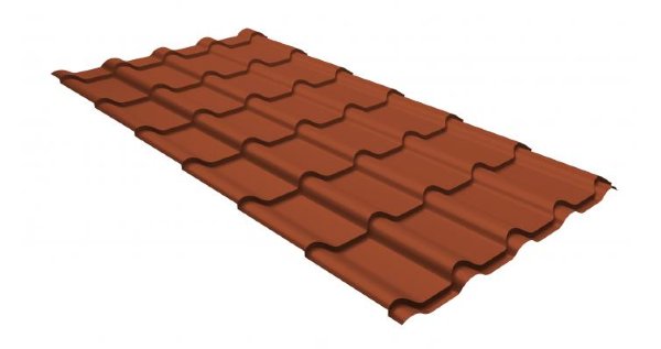 Металлочерепица камея GL 0,5 GreenCoat Pural RR 750 кирпично-красный (RAL 8004 терракота) купить в Нефтекамске