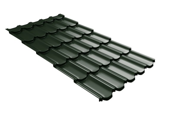Металлочерепица квинта плюс с 3D резом 0,5 GreenСoat Pural Matt RR 11 темно-зеленый (RAL 6020 хромовая зелень) купить в Нефтекамске