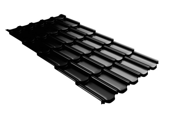 Металлочерепица квинта плюс с 3D резом 0,5 GreenСoat Pural Matt RR 33 черный (RAL 9005 черный) купить в Нефтекамске