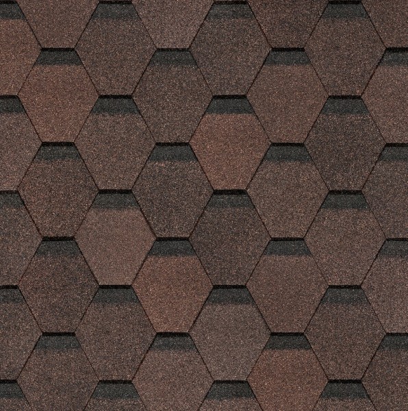 Гибкая черепица Docke, коллекция Шестигранник Коричневый купить в Нефтекамске