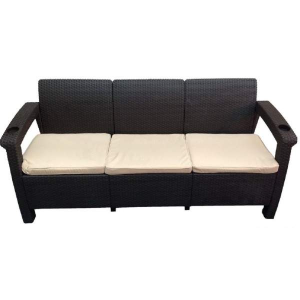 Трёхместный диван  Yalta Sofa 3 Seat венге купить в Нефтекамске