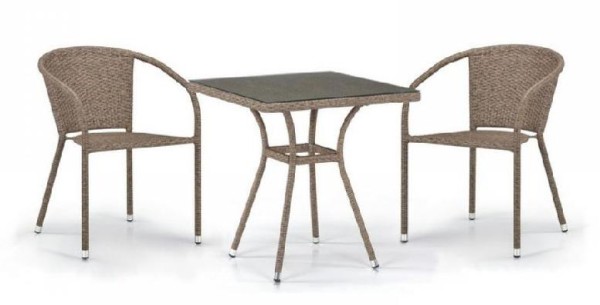 Комплект плетеной мебели AFINA из иск. ротанга T282BNT/Y137C-W56 Light Brown 2Pcs купить в Нефтекамске