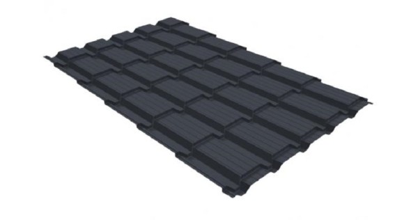 Металлочерепица GL квадро профи 0,5 GreenCoat Pural RR 23 темно-серый (RAL 7024) мокрый асфальт купить в Нефтекамске