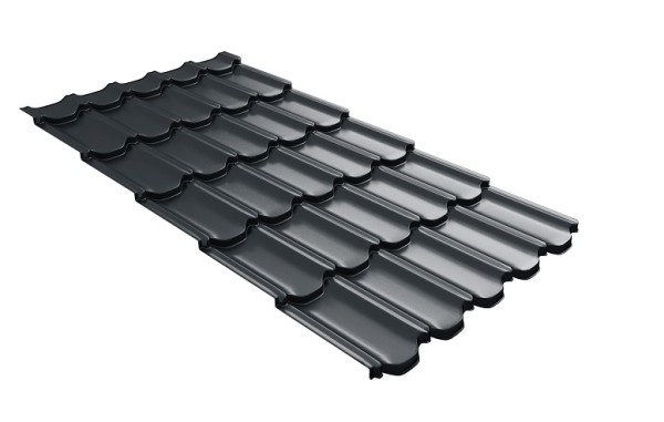 Металлочерепица квинта плюс с 3D резом 0,5 Satin RAL 7016 антрацитово-серый купить в Нефтекамске