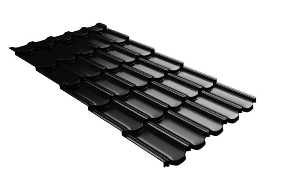Металлочерепица квинта плюс с 3D резом 0,5 Satin RAL 9005 черный купить в Нефтекамске