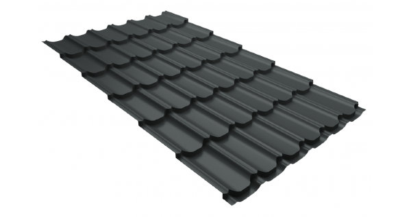 Металлочерепица квинта плюс 0,5 GreenCoat Pural Matt RR 23 темно-серый (RAL 7024 мокрый асфальт) купить в Нефтекамске