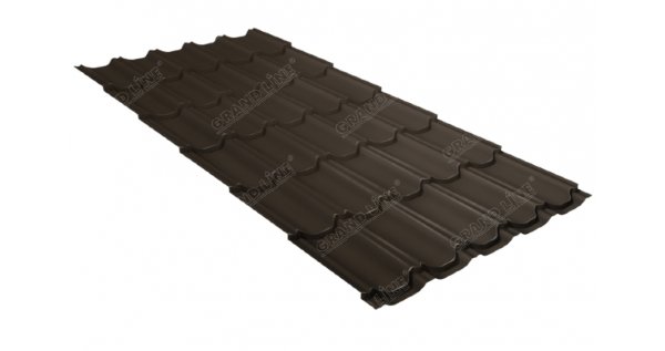 Металлочерепица квинта плюс 0,5 GreenCoat Pural Matt RR 32 темно-коричневый (RAL 8019 серо-коричневый) купить в Нефтекамске