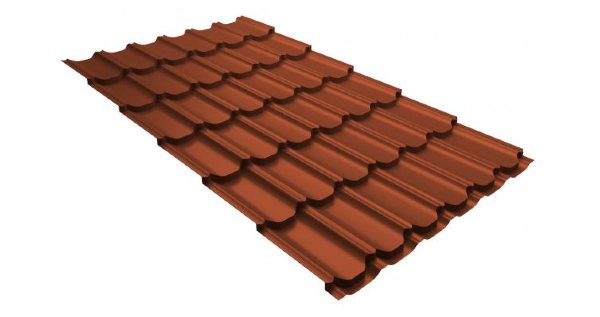 Металлочерепица квинта плюс 0,5 GreenCoat Pural RR 750 кирпично-красный (RAL 8004 терракота) купить в Нефтекамске
