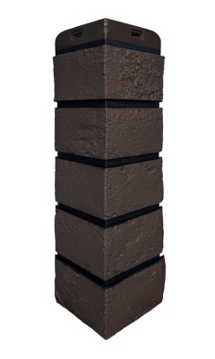 Угол Grand Line состаренный кирпич премиум Шоколадный (шов RAL 9005)